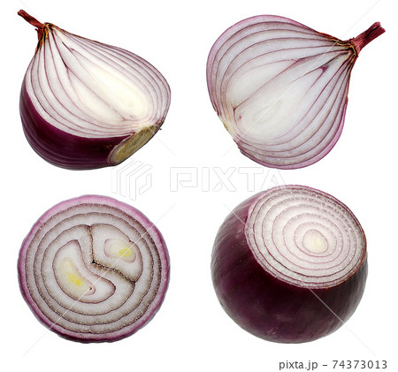 Red onion vegetable isolated on white background 74373013