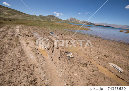 Hell road to be stucked on hihg altitude lakeside Hell road to be stucked on hihg altitude lakeside 74373620