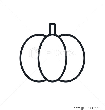 Pumpkin icon. Vector linear icon, contour, shape, outline isolated on a white background. Thin line. Modern minimalistic design. Vegetables 74374450
