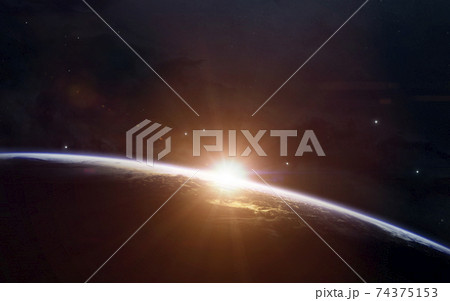 Beauty of Earth sunrise. Science fiction space wallpaper, incredibly beautiful planets, galaxies, dark and cold beauty of endless universe. Elements of this image furnished by NASA Beauty of Earth sunrise. Science fiction space wallpaper, incredibly beautiful planets, galaxies, dark and cold beauty of endless universe. Elements of this image furnished by NASA 74375153