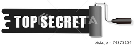 ペンキ インクローラー 文字 ベクターイラスト 黒 Top Secretのイラスト素材