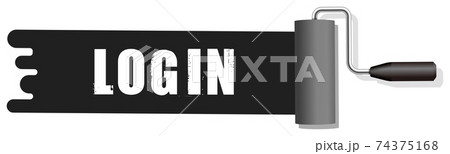 ペンキ インクローラー 文字 ベクターイラスト 黒 Login のイラスト素材 ペンキ インクローラー 文字 ベクターイラスト 黒 Login のイラスト素材
