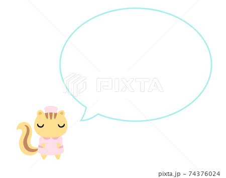 ナースのリス　吹き出し付2 74376024