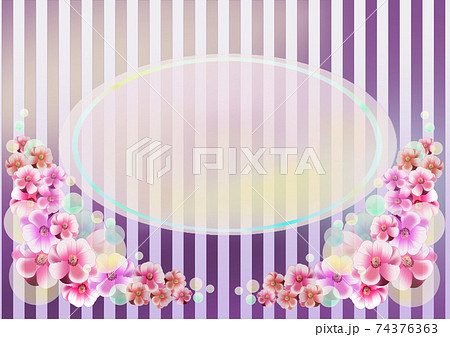 縦線と梅の花のカラーイラスト 74376363