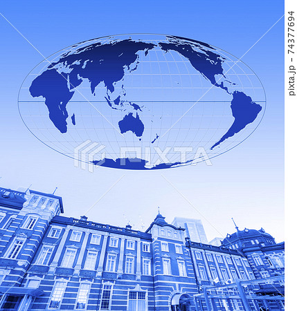 ビジネス イメージイラスト 世界 インターネットビジネス イメージイラスト 東京駅 インターネットのイラスト素材