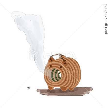 豚の蚊取り線香のイラスト素材