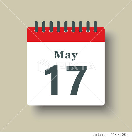 Icon day date 17 May, template calendar page 74379002