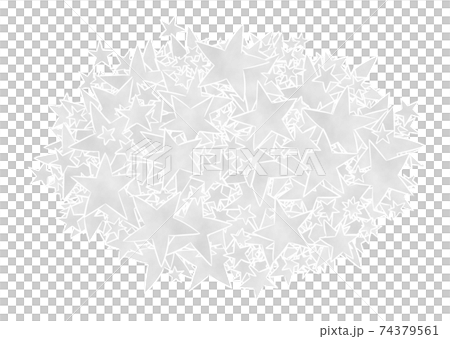 敷詰め_星_★_灰色_楕円_横長 74379561