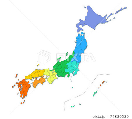 日本地図 日本列島 のイラスト素材