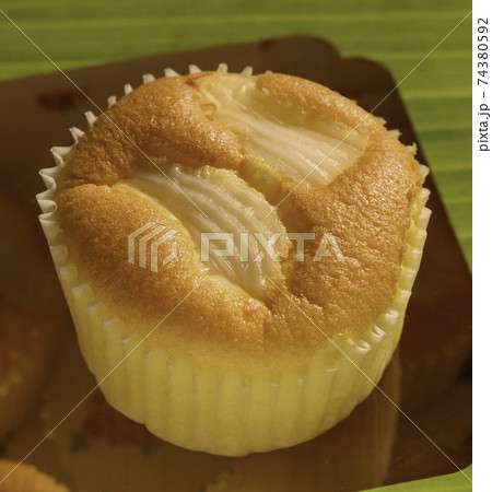 Coconut butter cake ready for serve. 74380592