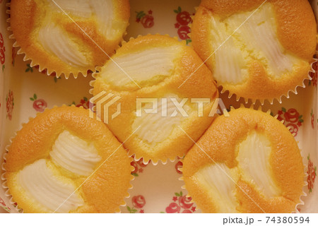 Coconut butter cake ready for serve. 74380594