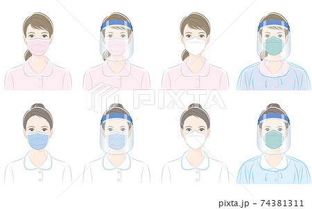 看護師のベクターイラスト ウイルスの感染対策 医療従事者 のイラスト素材