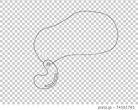勾玉の線画イラスト 74381765