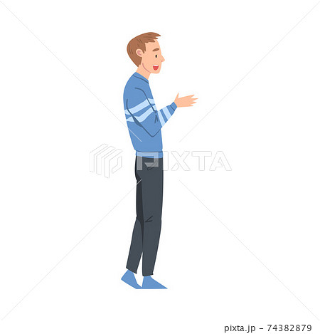 Young Man Talking to Someone and Gesturing,... - Stock Illustration  [74382879] - PIXTA