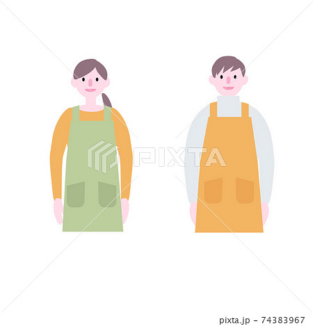 エプロンをつけた人イラスト素材のイラスト素材