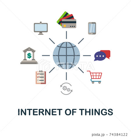 Internet Of Things flat icon. Color simple element from fintech collection. Creative Internet Of Things icon for web design, templates, infographics and more Internet Of Things flat icon. Color simple element from fintech collection. Creative Internet Of Things icon for web design, templates, infographics and more 74384122