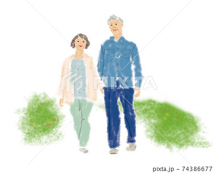 シニア カップル 散歩 シニア カップル 散歩 74386677