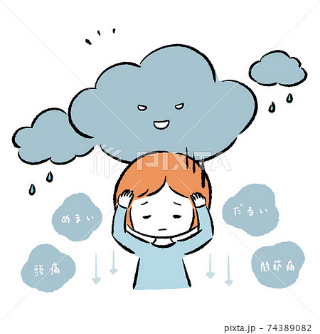 低気圧の不調 症状のイラスト素材 7430