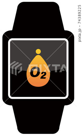 スマートウォッチのベクターイラスト　血中酸素濃度アイコン 74389225