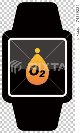 スマートウォッチのベクターイラスト　血中酸素濃度アイコン 74389225