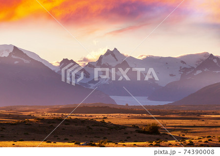 Mountains on sunset 74390008