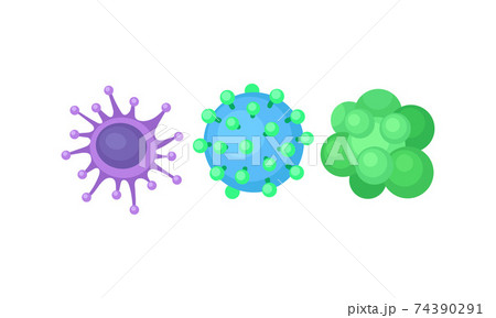Various Virus, Microbe and Germs of Different Color and Shape Vector Set Various Virus, Microbe and Germs of Different Color and Shape Vector Set 74390291