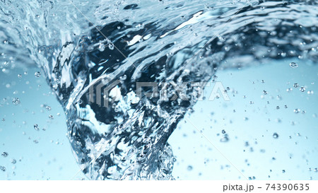 Detail of whirling water with bubbles Detail of whirling water with bubbles 74390635