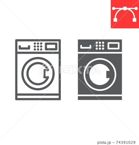 Self service laundry line and glyph icon, dry cleaning and wash, washing machine sign vector graphics, editable stroke linear icon, eps 10. Self service laundry line and glyph icon, dry cleaning and wash, washing machine sign vector graphics, editable stroke linear icon, eps 10. 74391029