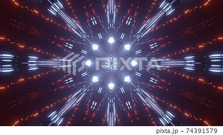 3D illustration of symmetric shiny ornament 74391579