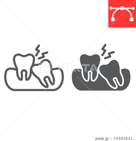 Wisdom teeth line and glyph icon, dental and...のイラスト素材 [74391631] - PIXTA