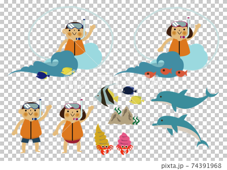 Summer image material-snorkel. 74391968