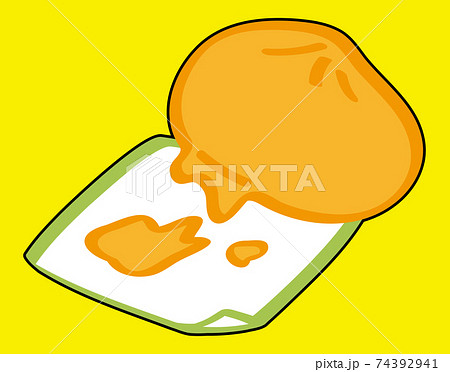 紙にピザまんが引っ付く(黒フチあり) 紙にピザまんが引っ付く(黒フチあり) 74392941