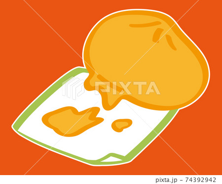 紙にピザまんが引っ付く(白フチあり) 紙にピザまんが引っ付く(白フチあり) 74392942