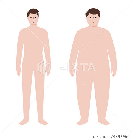 Obese and normal man 74392960