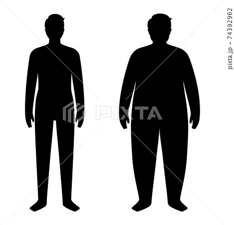 Obese and normal man 74392962
