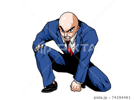 背広 ビジネスマン スーツ 膝付き 背広 ビジネスマン スーツ 膝付き 74394461