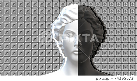 Split personality concept, mental illness, stress. Split personality concept, mental illness, stress. 74395672
