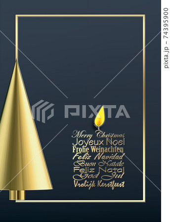 Christmas abstract card in European languages Christmas abstract card in European languages 74395900