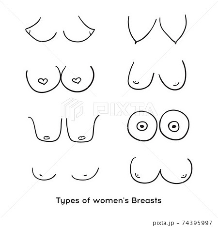 Types of women's Breasts. Women's Breast Icon, - Stock Illustration [ 74395997] - PIXTA