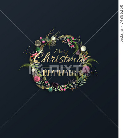 Minimalist Christmas holiday beautiful card 74396260
