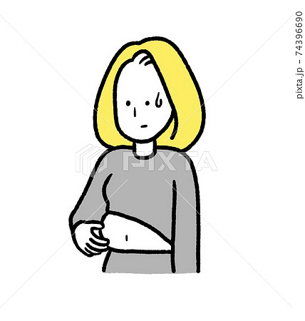 下腹ぽっこりの女性のイラスト 下半身太りのイラスト素材 下腹ぽっこりの女性のイラスト 下半身太りのイラスト素材