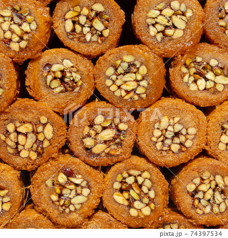 Turkish Delight, very sweet snack of honey and nuts. 74397534