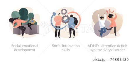 Kids emotional management abstract concept vector illustrations. Kids emotional management abstract concept vector illustrations. 74398489