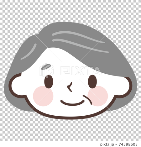 シニア 女性の顔のかわいいアイコンのイラスト素材