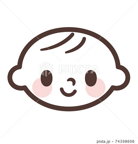 赤ちゃんの顔のかわいいアイコン 74398606