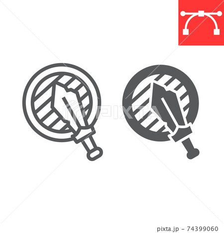 RPG game line and glyph icon, video games and battle, sword with shield sign vector graphics, editable stroke linear icon, eps 10. 74399060
