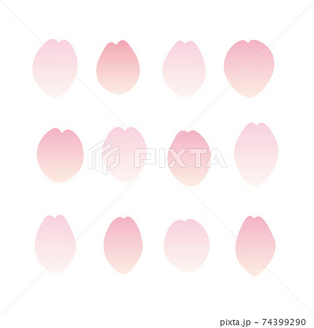 いろいろな形の桜の花びらのイラストセットのイラスト素材