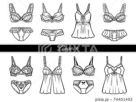 Fashionable lingerie women's underwear - Stock Illustration [74401492] -  PIXTA