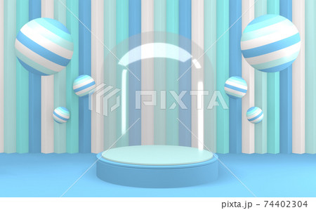 Cyan blue podium minimal design product scene. 3d rendering Cyan blue podium minimal design product scene. 3d rendering 74402304