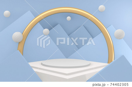 Cyan blue podium minimal design product scene. 3d rendering Cyan blue podium minimal design product scene. 3d rendering 74402305